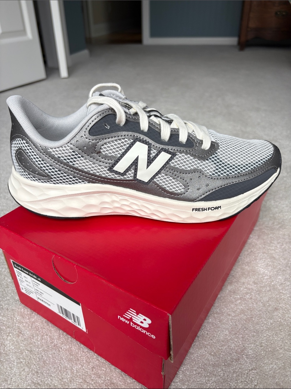 New Balance Gray and White Fresh Foam Walking Sneakers- NEW, NEVER WORN
